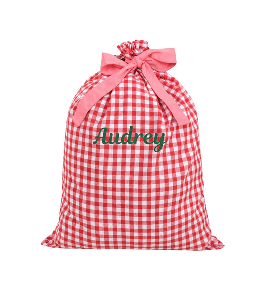 Gingham Santa Gift Bags