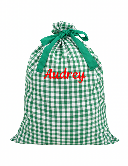 Gingham Santa Gift Bags