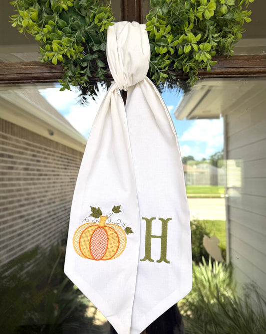 Chic Pumpkin Wreath Sash