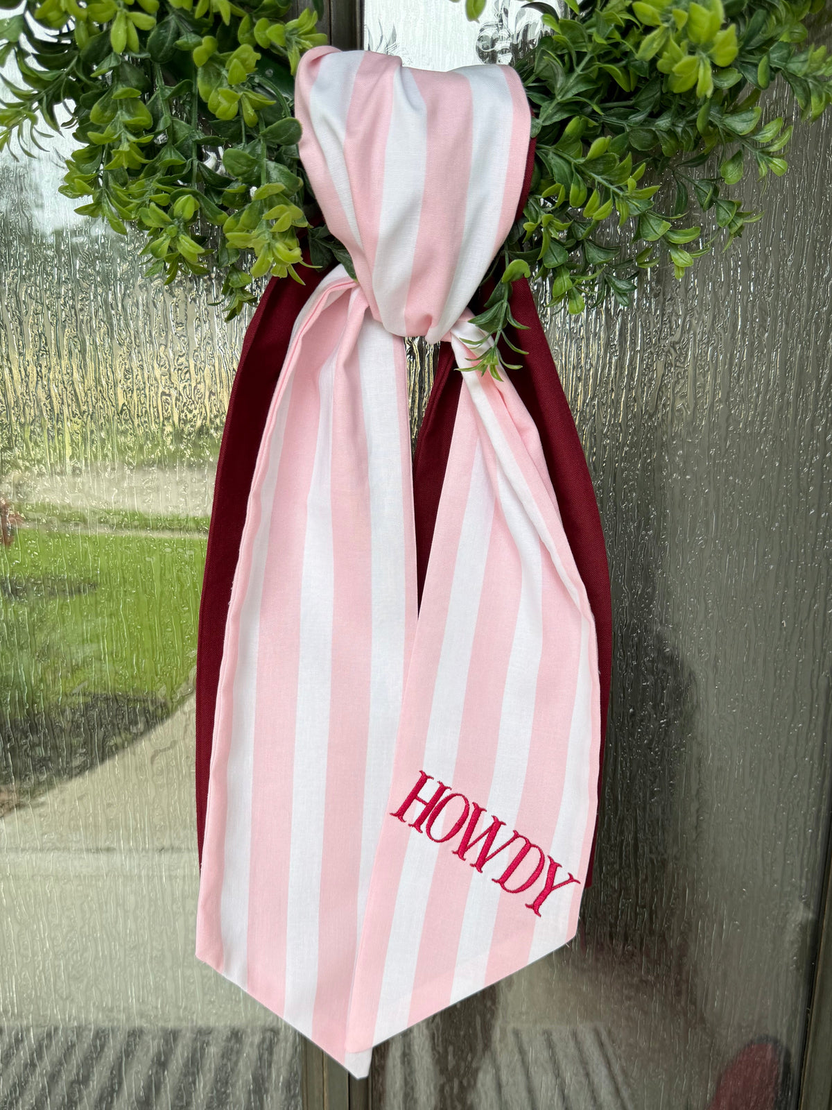 Double Wreath Sash One Tail Embroidery
