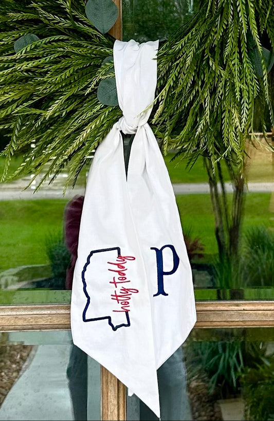 Ole Miss Initial Wreath Sash